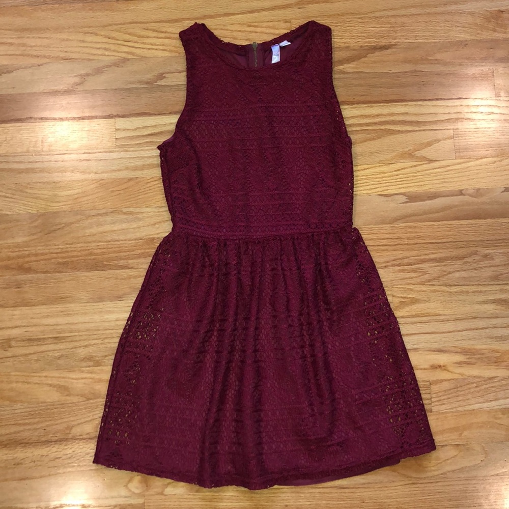 Maroon Lace Dress